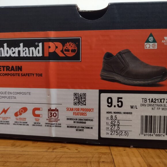 Timberland Pro Men’s Drivetrain Slip-On Steel Toe Shoes Size 15W New In Box - Picture 10 of 10